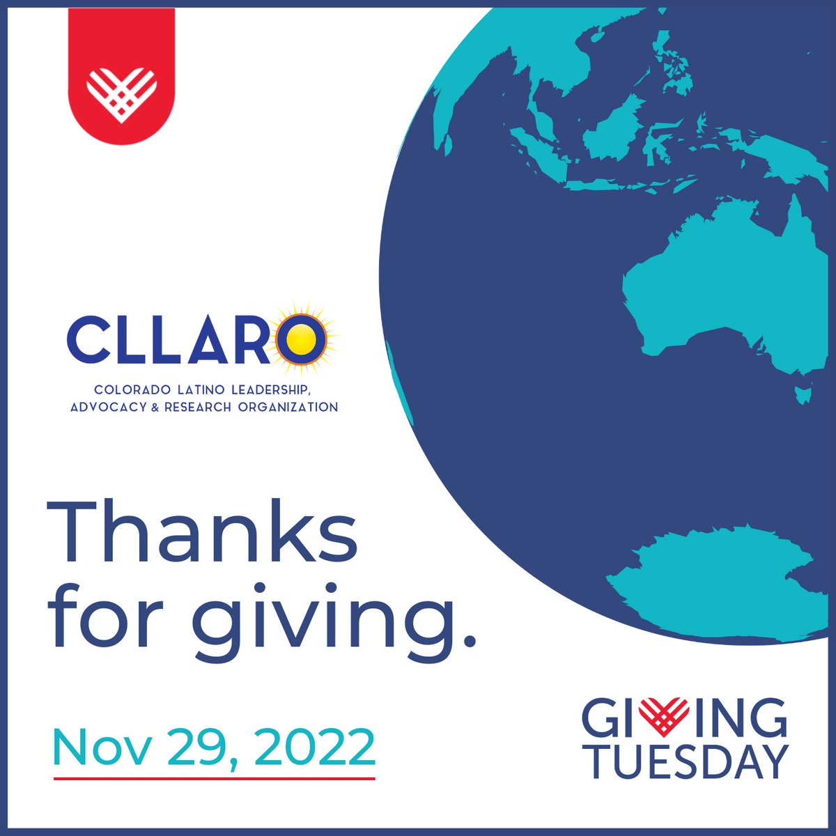Non-profits could not survive without the support from people like you! Today we give thanks to everyone –– past and present –– that has supported CLLARO's mission to improve the Lives of Latinos in Colorado.