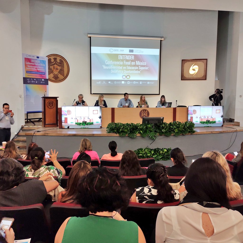 ProyEntender's tweet photo. Panel "Construyendo capacidades: una nueva visión sobre los estudiantes neurodivergentes".
#ConferenciaENTENDER
#ENTENDERConference
#Neurodiversidad
#Neurodiversity
#ErasmusPlus
#EventosUdeC
@proyentender
@EUErasmusPlus
@CovUni_GLEA
@udec_oficial https://t.co/1uLPdD5c9C