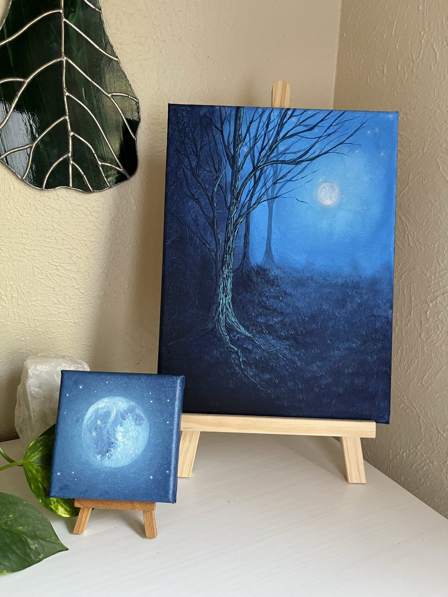ChristinaFavre's tweet photo. Three blue paintings that are available: a mini canvas full moon painting, tree painting on canvas, and a nebula painting on wood.
💙https://t.co/wE9CGjaFcz💙
#sciart #astroart #STEM #STEAM #astronomy #ArtistOnTwitter #art https://t.co/3UtlH6lKa5