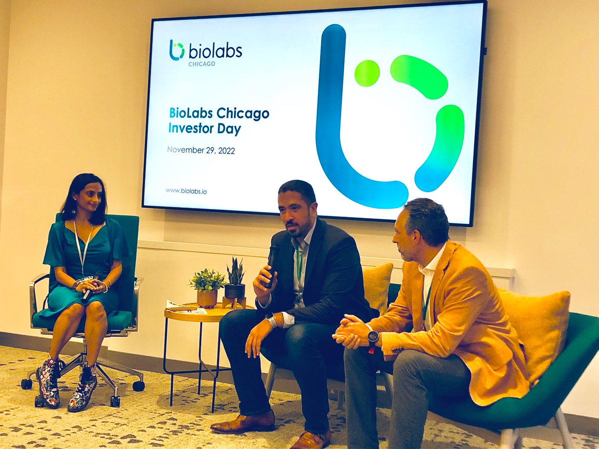 Exciting panel: 
Launching the #Chicago <a href="/biolabs/">BioLabs</a> Investor Day are <a href="/NielsEmmerich/">Niels Emmerich</a> of <a href="/abbvie/">AbbVie</a> and <a href="/okhalil/">Omar Khalil</a> from SANTE Ventures discussing the investment environment and opportunities for #venture #investing in Chicago. 
<a href="/veenakrishnappa/">Veena Krishnappa</a> expert moderator.