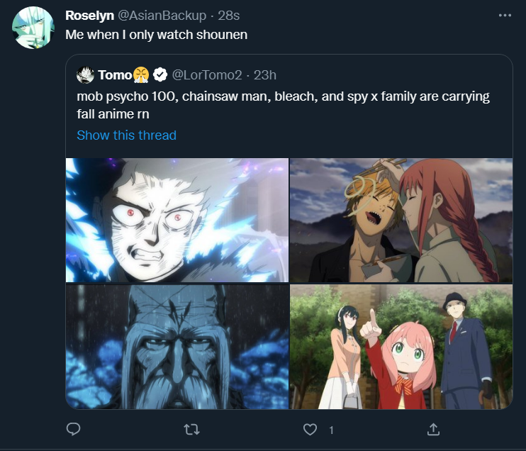 bradywontmiss's tweet photo. can someone lmk what seinen anime are airing rn in fall... https://t.co/HpIMYRVR5U