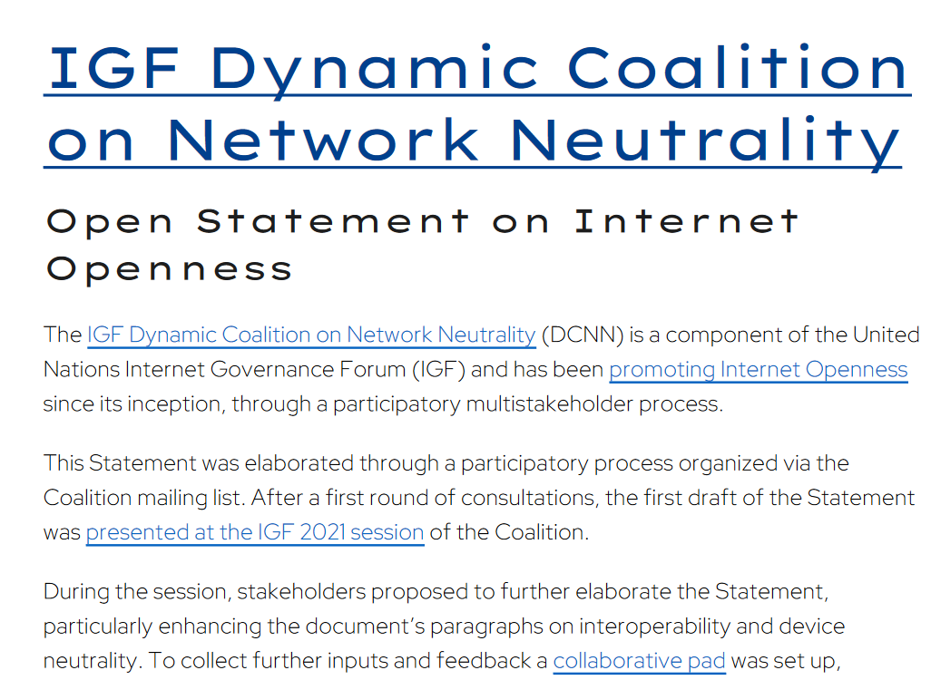 1lucabelli's tweet photo. 6/ Last but not least, on Thursday 1st, we will present the #InternetOpenness Statement of the @Intgovforum Coalition on #NetNeutrality at the #IGF2022 session on "Internet Openness Formula: #Interoperability + Device Neutrality + #NetNeutrality" https://t.co/kgALW6PKhX https://t.co/Sv6Xti75xj