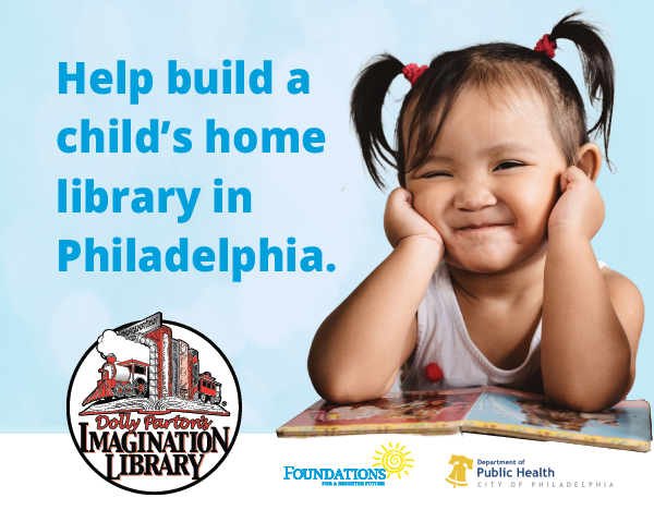 Through community support, we've been able to enroll 2,503 children in #ImaginationLibrary #Philadelphia since March 2021 —that's 24,657 books + counting! Learn more + donate here 👉 bit.ly/READWITHKIDS 

<a href="/PHLPublicHealth/">Philadelphia Public Health</a> <a href="/dollyslibrary/">Imagination Library</a> #GivingTuesday #GivingTuesday2022