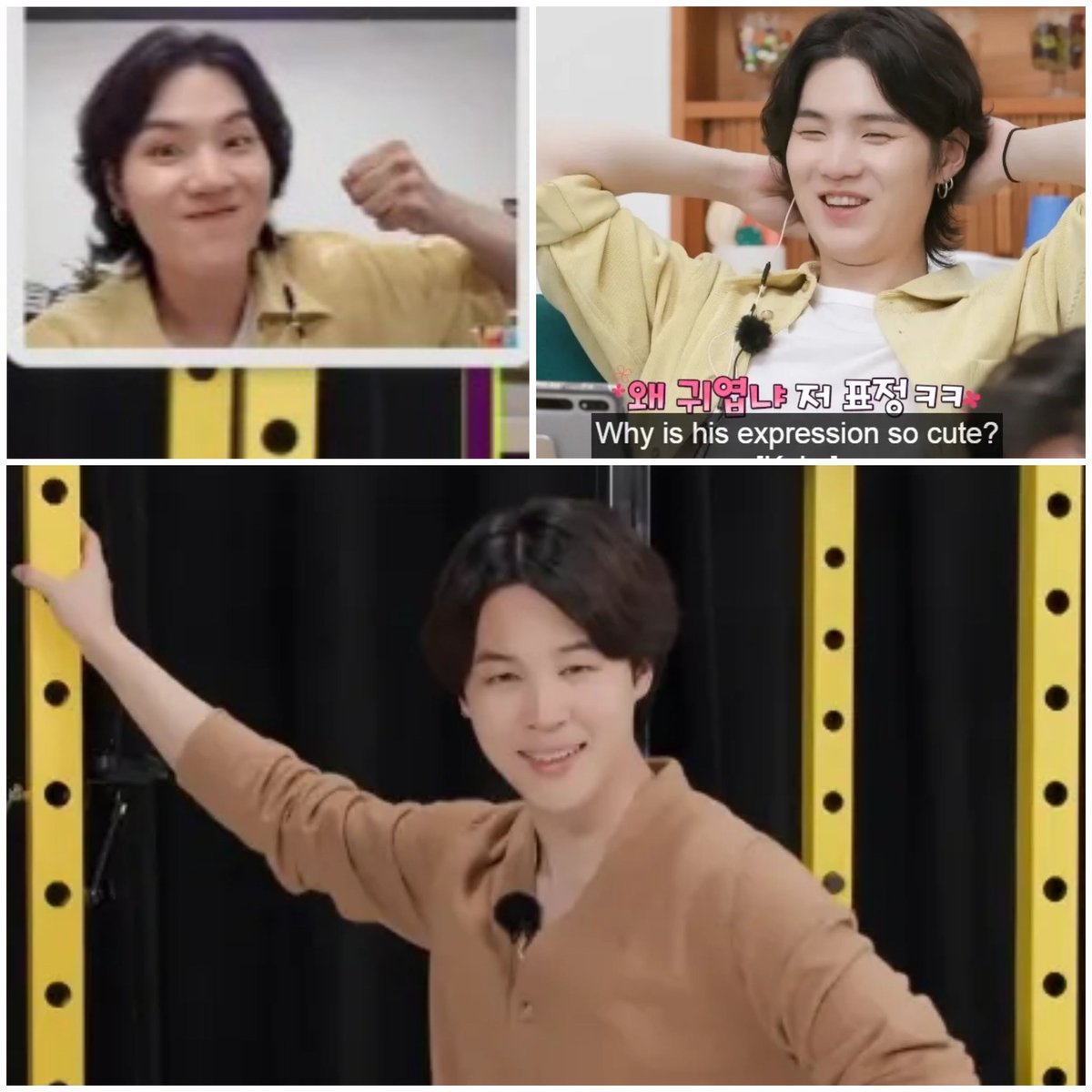 HappynessIsBTS7's tweet photo. MIN YOONGI is so whipped for JIMIN he doesn't know whether to punch him or put his arms around that cutie. #YOONMIN #SUGA #JIMINIE #MINIMINI #RUNBTSTV #RunBTS https://t.co/KjVFhdeovD