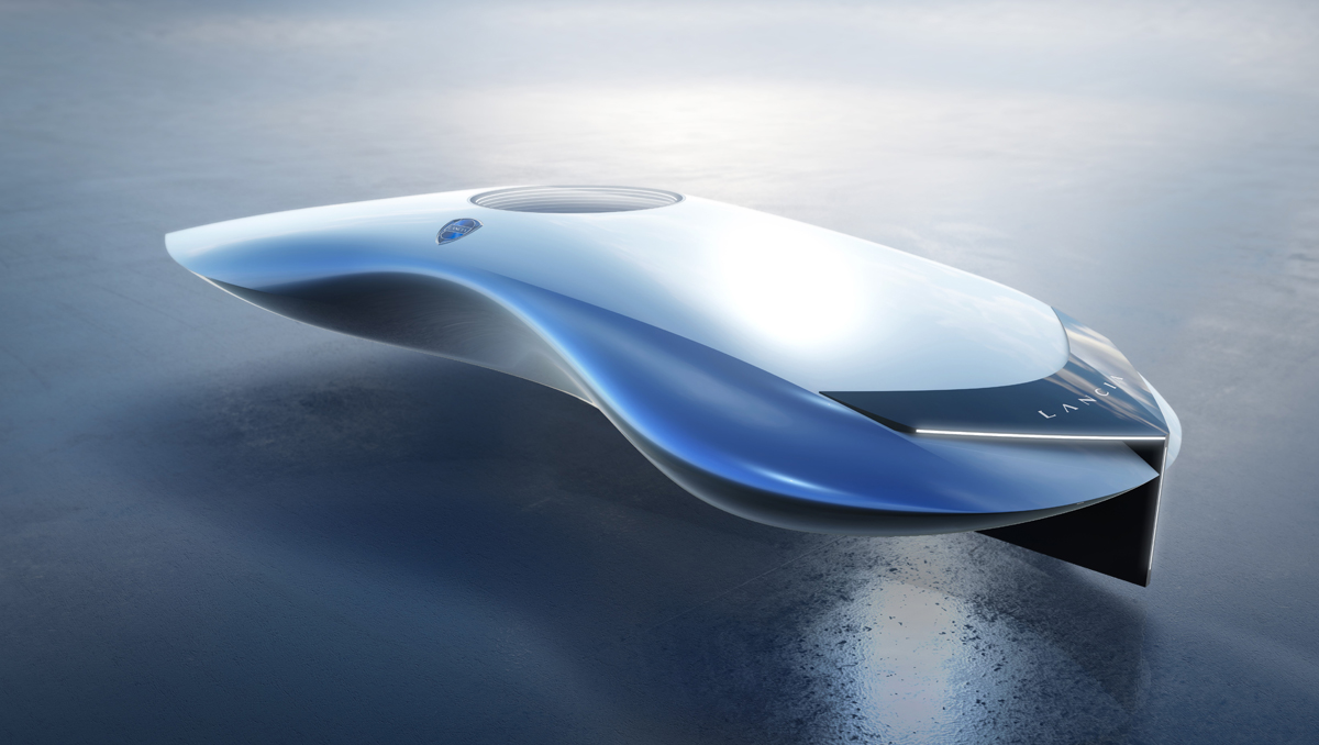 Stellantis's tweet photo. #Lancia reveals new Logo, marking its #electric mobility era. During #LanciaDesignDay the brand also introduced Pu+Ra Zero, a three-dimensional Design manifesto and design vision for the new Ypsilon, the new flagship and the new Delta: https://t.co/DOWBqBYkAS #LanciaRenaissance https://t.co/fsHu2rLcSV