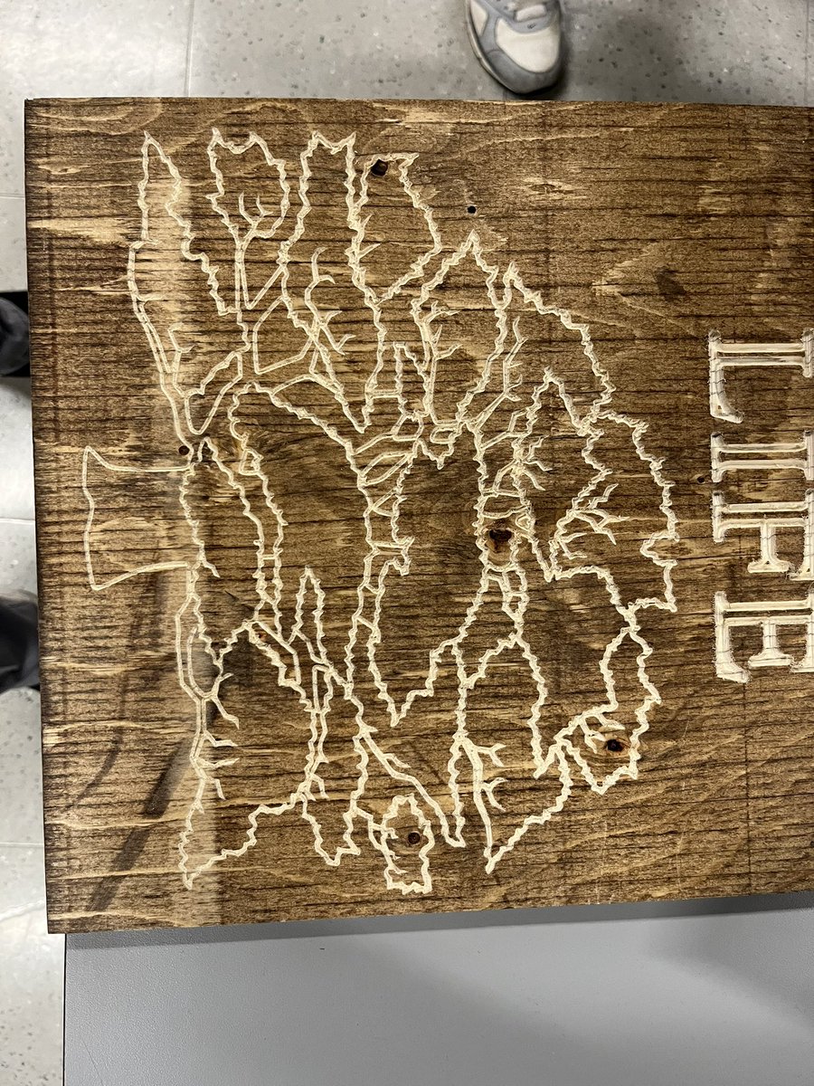 TomMacIsaac2's tweet photo. Grade 9 students make simple signs with CNC Router and @MastercamCanada. Next, signs for teachers classrooms. #fmcsd #trapperpride https://t.co/wU2413ZdRy