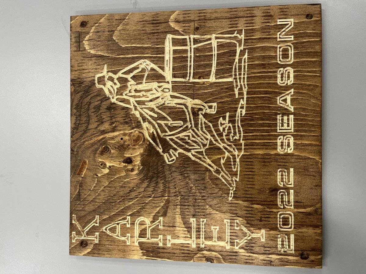 TomMacIsaac2's tweet photo. Grade 9 students make simple signs with CNC Router and @MastercamCanada. Next, signs for teachers classrooms. #fmcsd #trapperpride https://t.co/wU2413ZdRy