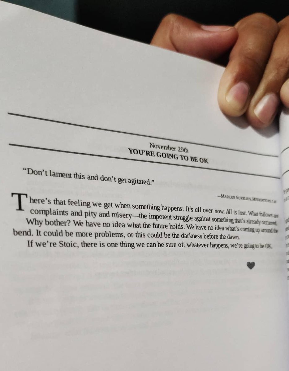 The Daily Stoic book is like a bubble to me which I open every day either in the morning or before going to bed and reading today's or tomorrow's meditation entry. 🖤