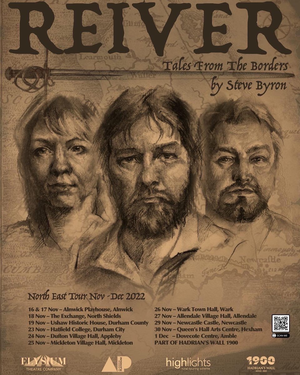 Last week of Reiver. Tonight Newcastle Keep. Tomorrow Queens Hall Hexham and Thursday at Dovecote Centre In Amble. A huge  thank you to all who have come to bare witness so far and hope our audiences enjoy this week. The Reivers will return.