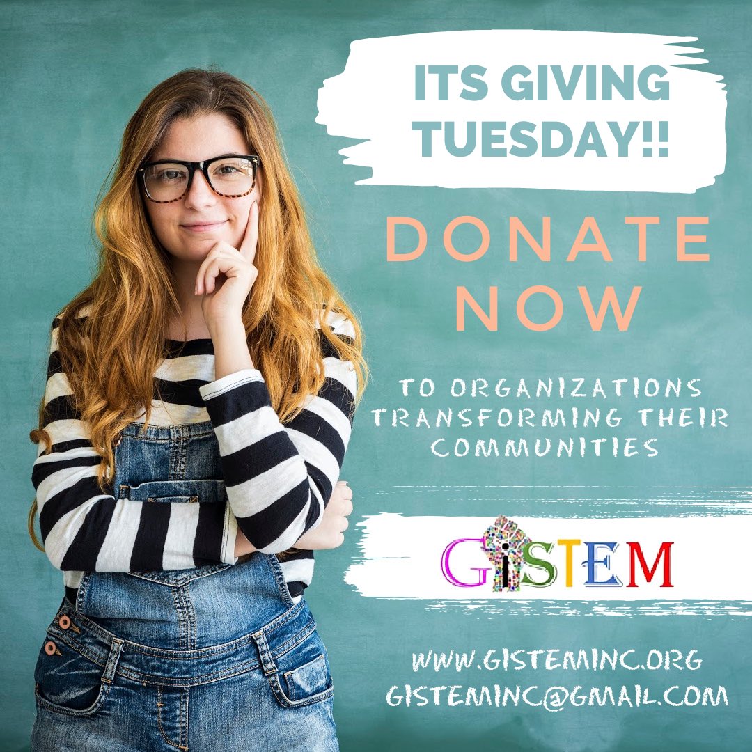 Why should you donate to GiSTEM? Because nothing inspires girls to pursue STEM careers more than representation. Help us continue to make a difference.

Donte now here: gisteminc.org/support-us.

#GirlsinSTEM #WomeninSTEM #stemcareers #givingtuesday #bethechange #nonprofit