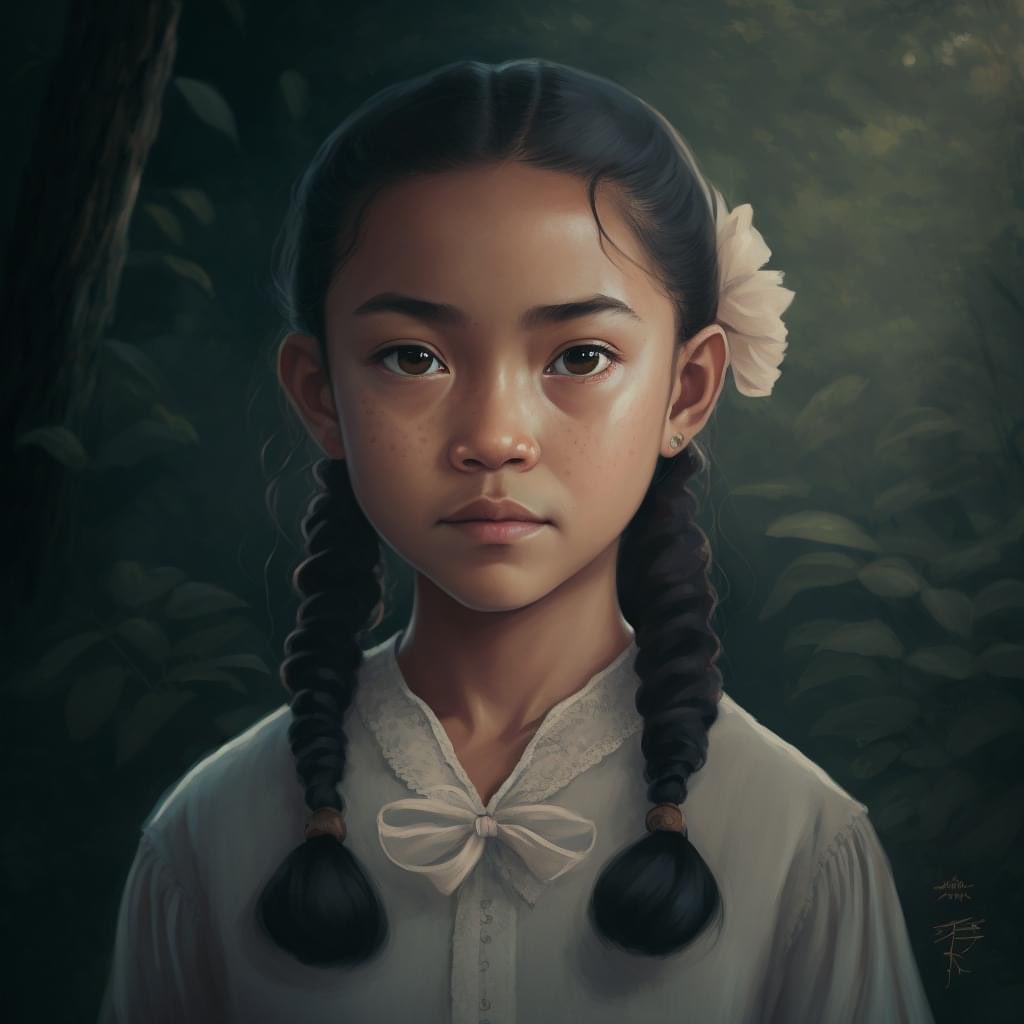 LyleTanciano's tweet photo. I asked Ai to generate a pre-colonial Filipina version of Wednesday Addams.

And these are the results...

What a great way to spend creative block moments. 😅

#wednesdayaddams #midjourney #midjourneyart #aiart https://t.co/0agsUnCJyi