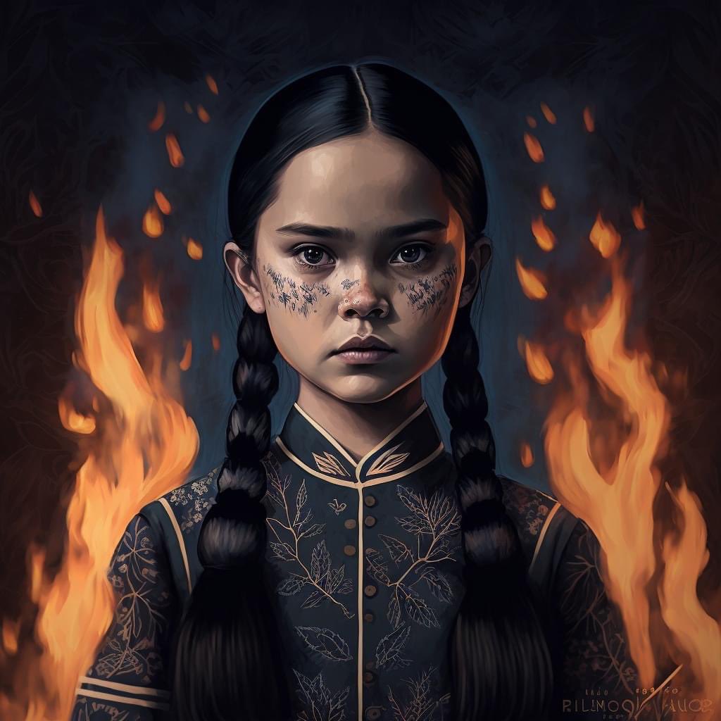 LyleTanciano's tweet photo. I asked Ai to generate a pre-colonial Filipina version of Wednesday Addams.

And these are the results...

What a great way to spend creative block moments. 😅

#wednesdayaddams #midjourney #midjourneyart #aiart https://t.co/0agsUnCJyi