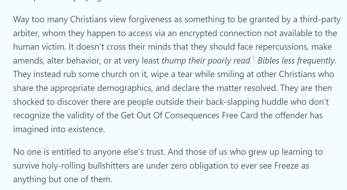Was thinking about writing a 2,000 word newsletter about why the Auburn/Freeze hire bothers me on a *deep* level, but I think <a href="/thejasonkirk/">Jason Kirk</a> already wrote a better one.

It's about damaging an institution I care way more about than college football:

jasonkirk.fyi/p/hugh-freeze-…