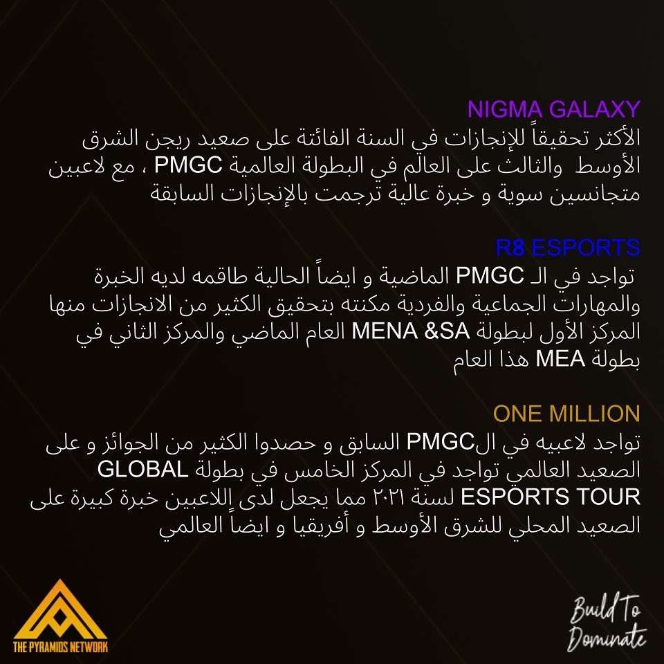 PyramidsNetwork's tweet image. ARABIC TEAMS PERFORMANCE 📊

خيبة امل من الجماهير العربية حول اداء الفرق الممثلة للريجن العربي في البطولة العالمية PMGC حيث ان ثلاثة فرق من ستة تأهلوا لمرحلة النجاة و ثلاثة خرجوا من البطولة 😔

تابعوا التقرير التالي و شاركونا آرائكم 💬

#pyramids_network #Esports