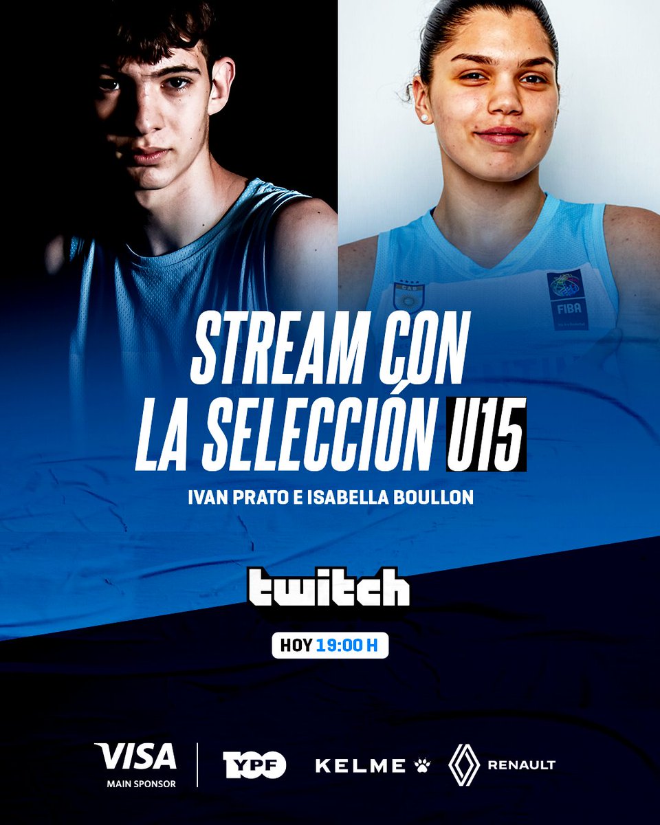 📢 ¡𝗛𝗼𝘆 𝗽𝗿𝗲𝗻𝗱𝗲𝗺𝗼𝘀 𝗲𝗻 𝗧𝘄𝗶𝘁𝗰𝗵!

➡️ Desde las 19 los esperamos con Iván Prato e Isabella Boullon, figuras de nuestras Selecciones U15 🏀

🔗 twitch.tv/argentinabaske…