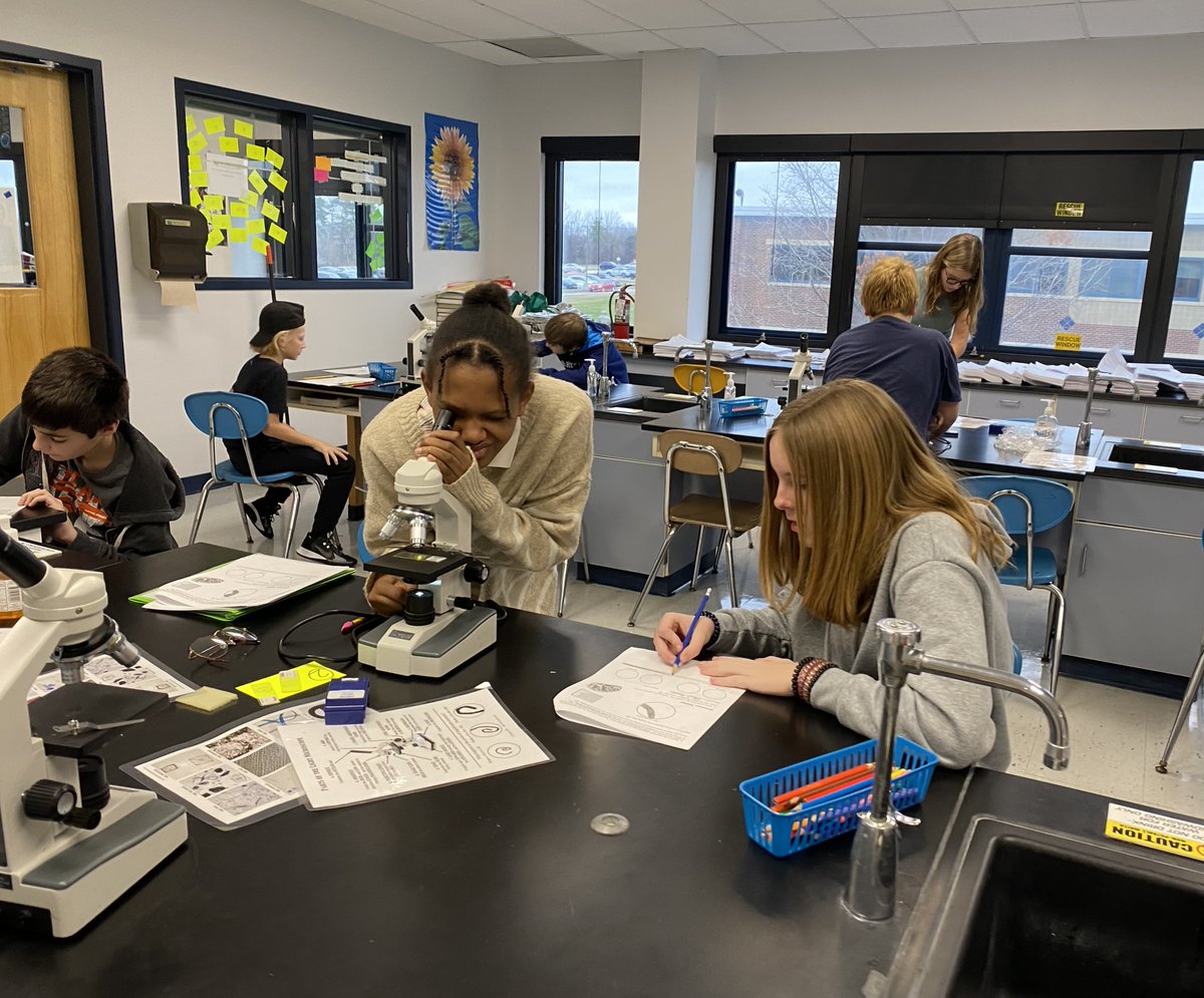 VictorSchools's tweet image. 7th graders in Mrs. Zebelman&apos;s  science class are learning how to use microscopes this week! #sciencestars @VictorCSD_Super @VictorJuniorHi1