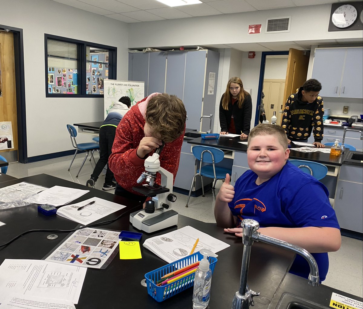VictorSchools's tweet image. 7th graders in Mrs. Zebelman&apos;s  science class are learning how to use microscopes this week! #sciencestars @VictorCSD_Super @VictorJuniorHi1