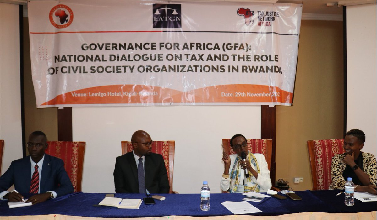 GFA_Rwanda's tweet photo. National Dialogue afternoon session resumes with Panel Discussions;
Mr. Abel NTEGANO- DG Tax Policies at @RwandaFinance 
Mr.Paulin UWITONZE- AC in Charge of Taxpayers Services at @rrainfo 
Ms. Marie Immaculee INGABIRE- Chairperson at @TI_Rwanda 
Moderator; @PMudakikwa https://t.co/BKlI2eqj2H