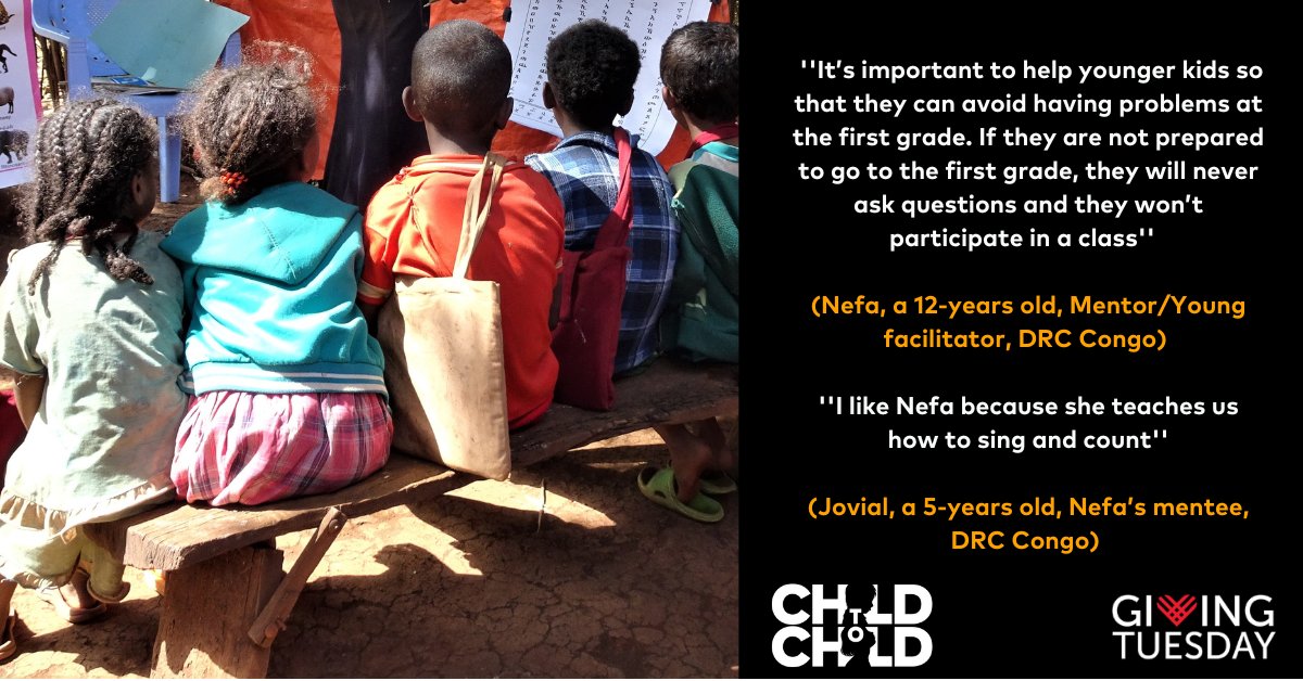 Child to Child (@childtochild) on Twitter photo Believe in our future. Even a little helps!
Support <a href="/ChildtoChild/">Child to Child</a> help young peer educators provide playful early learning opportunities for their siblings. Please donate here bit.ly/3Xkjpxz
Thank you! #GivingTuesday #childrensrights Believe in our future. Even a little helps!
Support <a href="/ChildtoChild/">Child to Child</a> help young peer educators provide playful early learning opportunities for their siblings. Please donate here bit.ly/3Xkjpxz
Thank you! #GivingTuesday #childrensrights