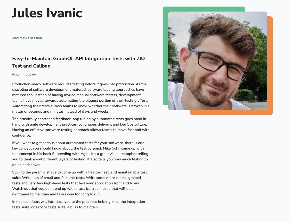 FunScalaConf's tweet photo. @guizmaii - a Tech Lead at @getconduktor will present "Cost-Effective And Easy-To-Maintain GraphQL API Integration Tests With @zioscala-Test And Caliban" at the Functional Scala 2022 in London! Learn more below. ⬇️

🎟 Register: https://t.co/2SQt335Tpe https://t.co/W97MIdga8n