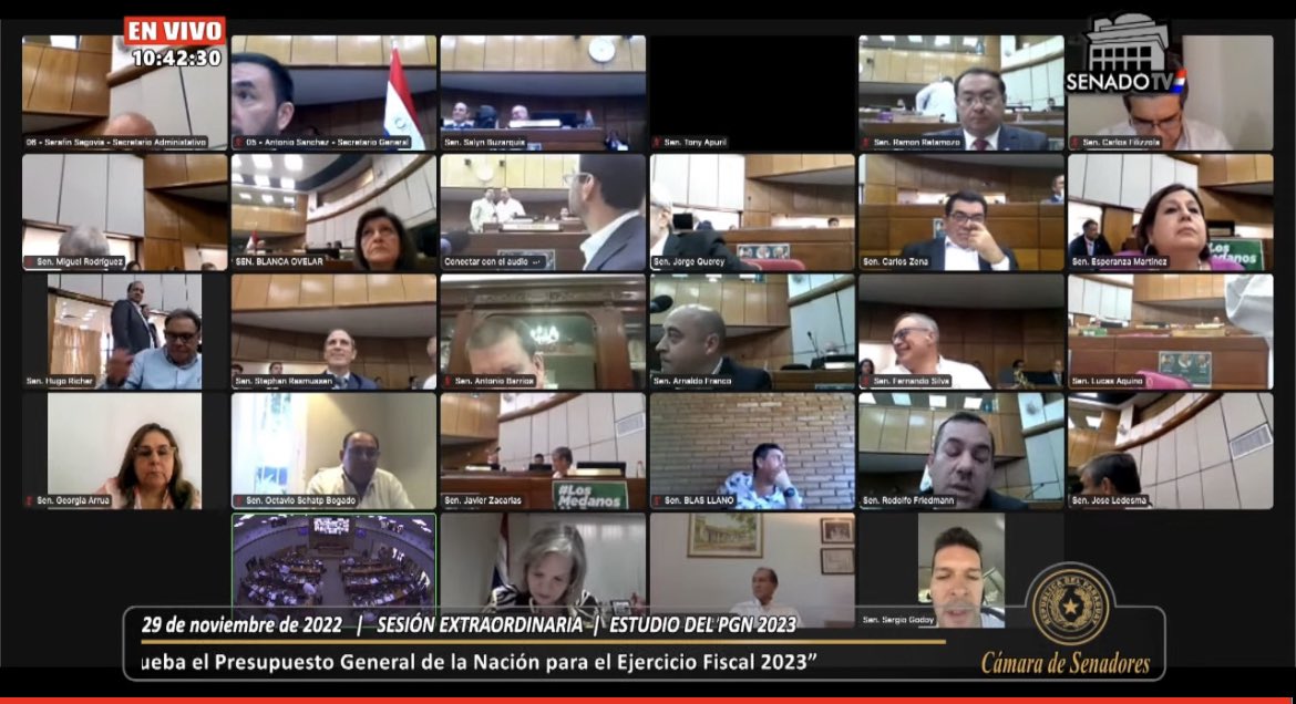 #ahora Sesión Extraordinaria para el estudio del Proyecto de Ley “Que aprueba el Presupuesto General de la Nación 2023. <a href="/SenadoresPy/">SenadoPy</a>