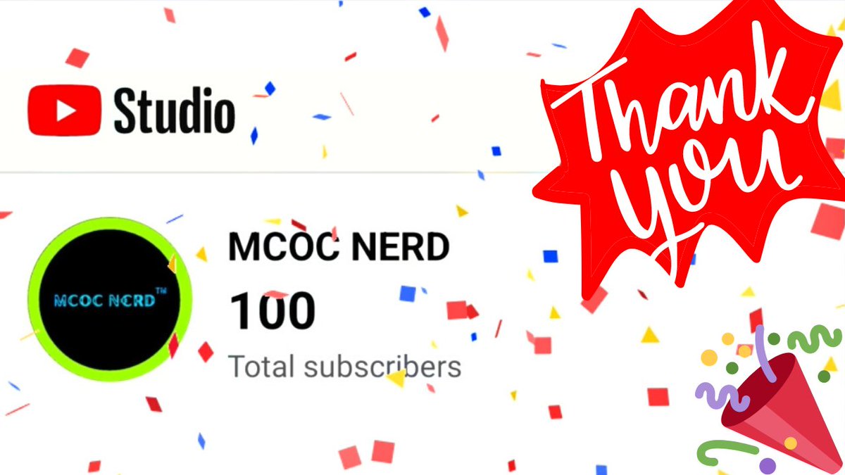 MCOC_NERD's tweet photo. 100 Subscribers🥳🎉💥💥!! Couldn't have done it without love and support from all of you! Thank you everyone❤!!

Added bonus : personalised URL💥💥!! https://t.co/dnQKMHDrWT https://t.co/PCtTI3uy0l