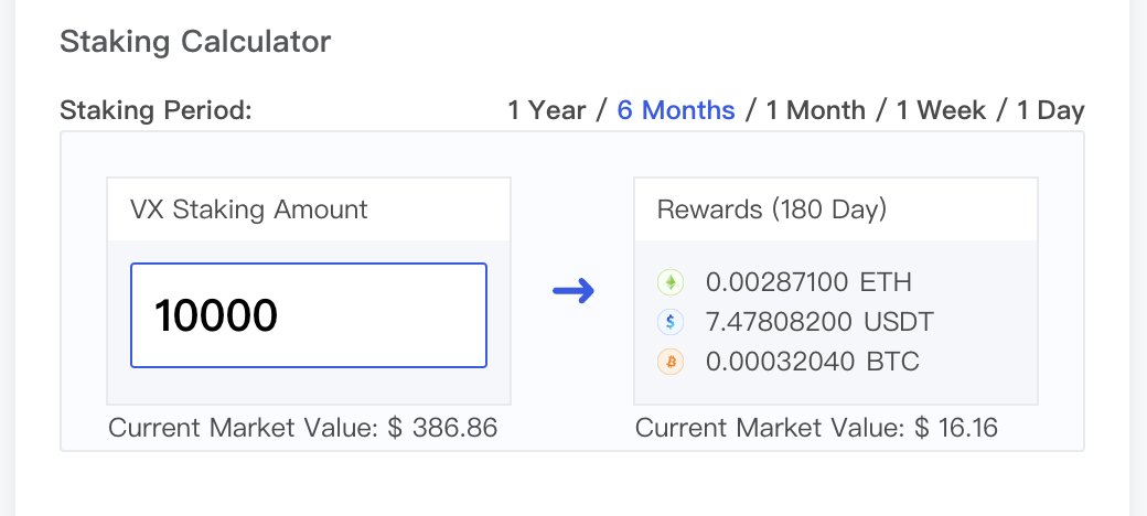 ViteXExchange's tweet photo. #ViteX has the best and most intuitive #staking calculator in the industry.

By just inputting the amount and selecting the time period, application shows rewards earned in $ETH $BTC $USDT even before staking.

Check it out: https://t.co/etFp8PAT45 https://t.co/7bAx3Id0zY