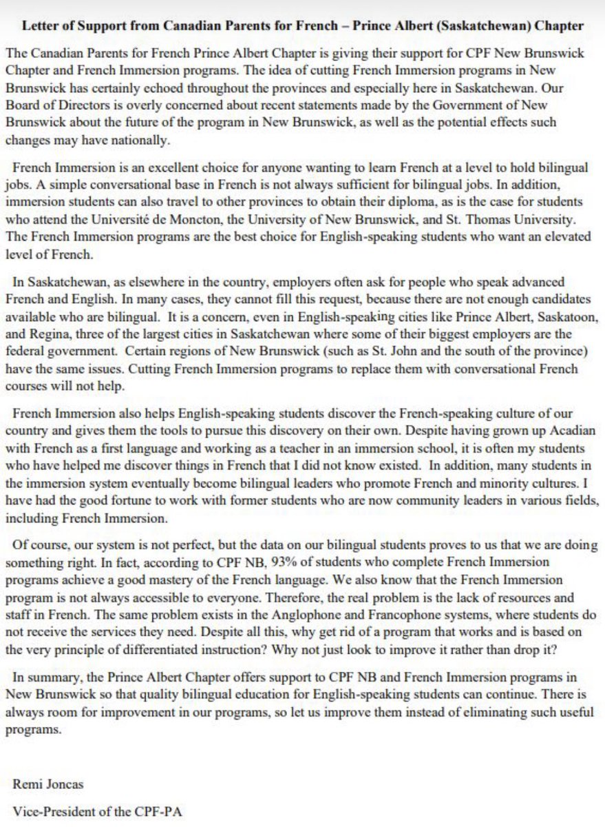 Thank you Saskatchewan for your support of French Immersion!