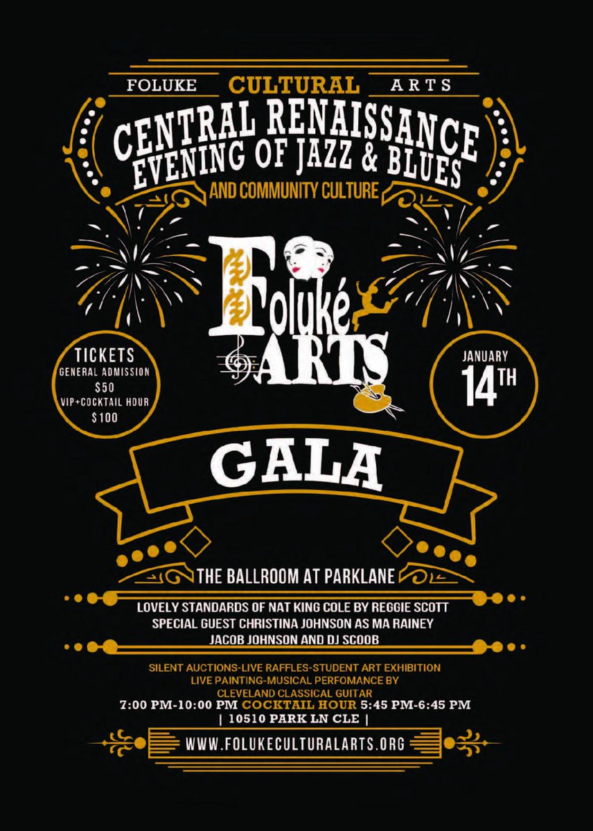 SAVE THE DATE!!  Start the New Year off right January 14, 2023 at The Central Renaissance: an Evening of Jazz and Blues. Click the link for more info.  mightycause.com/event/Q4zabg 
If this isn't your thing please support Foluke Cultural Arts on #GivingTuesday