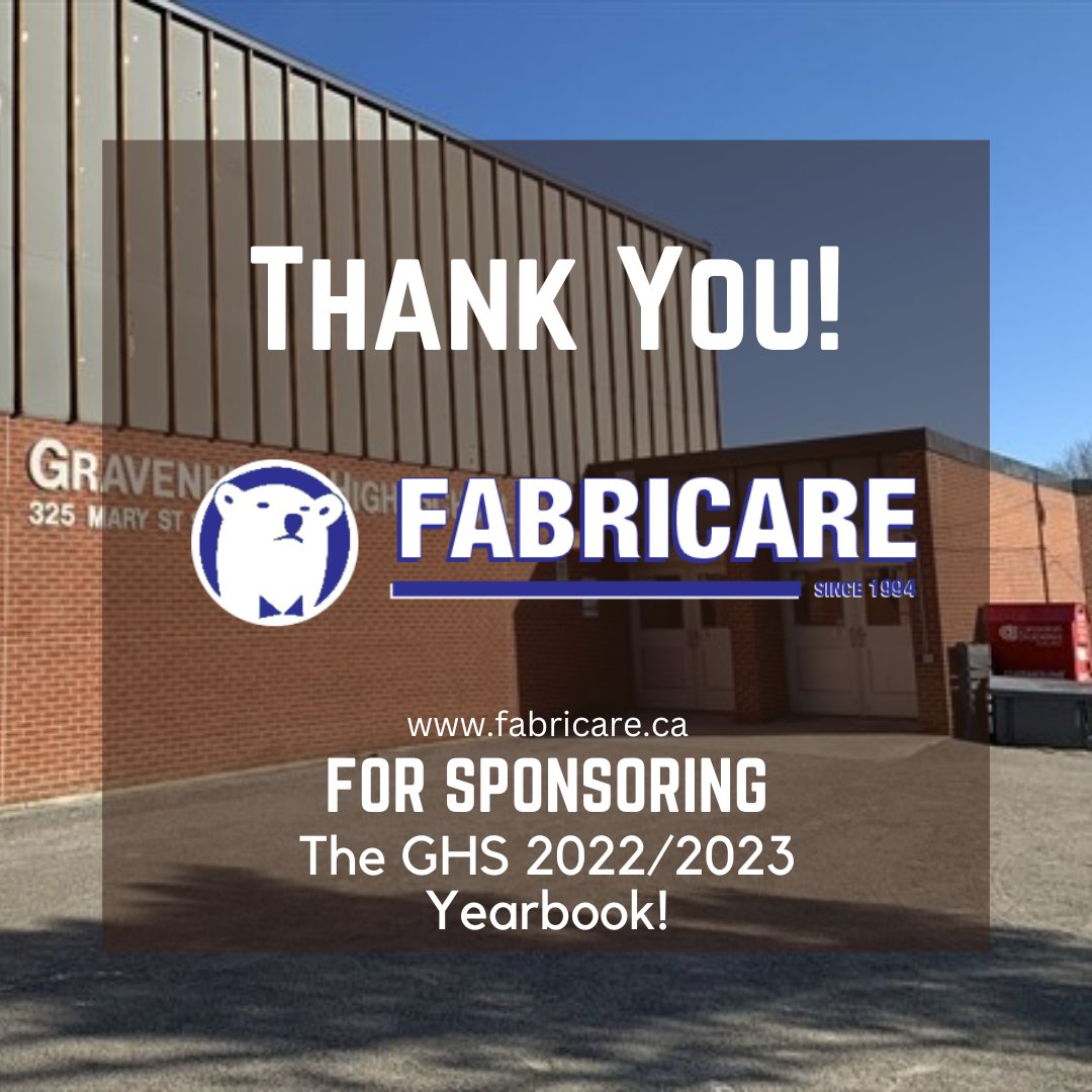 Thanks <a href="/Fabricare1994/">Fabricare</a> !! 🙌

GHS Business students are selling ads for the yearbook! Reach out to eric.barz@tldsb.on.ca if you are interested. 
Big shout out to Fabricare for buying a half page advertisement 

THANK YOU!!!