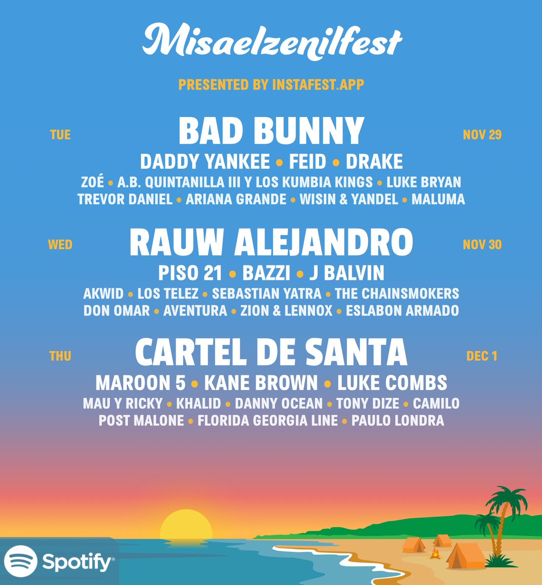 iam_zenil's tweet photo. Check out my music festival lineup! https://t.co/XV3F8LOQo1