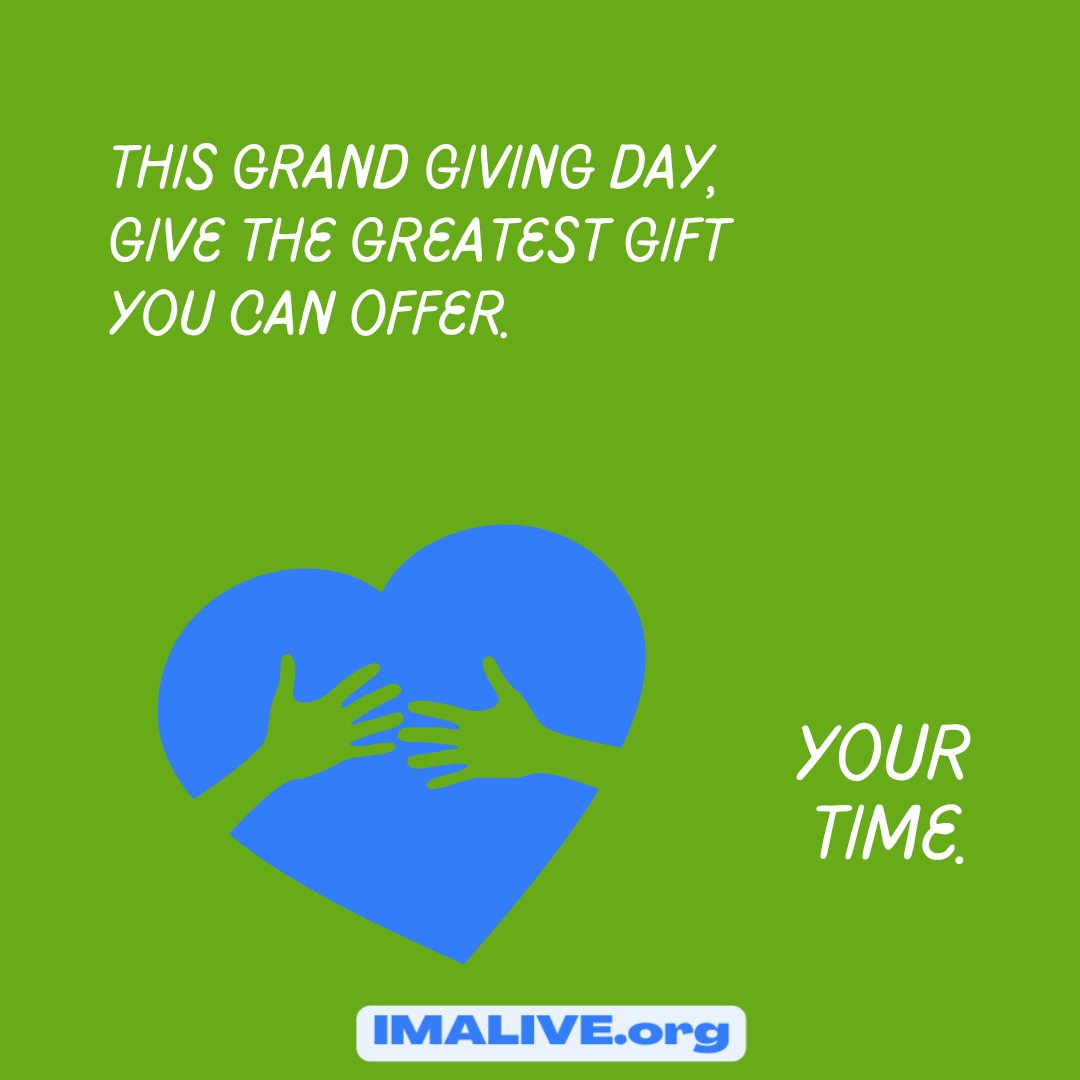 Today is #GivingTuesday. How can you help?
#Volunteer
#Donate
#Share
#Support
IMALIVE.org 
Donate Here: bit.ly/imalivedonate