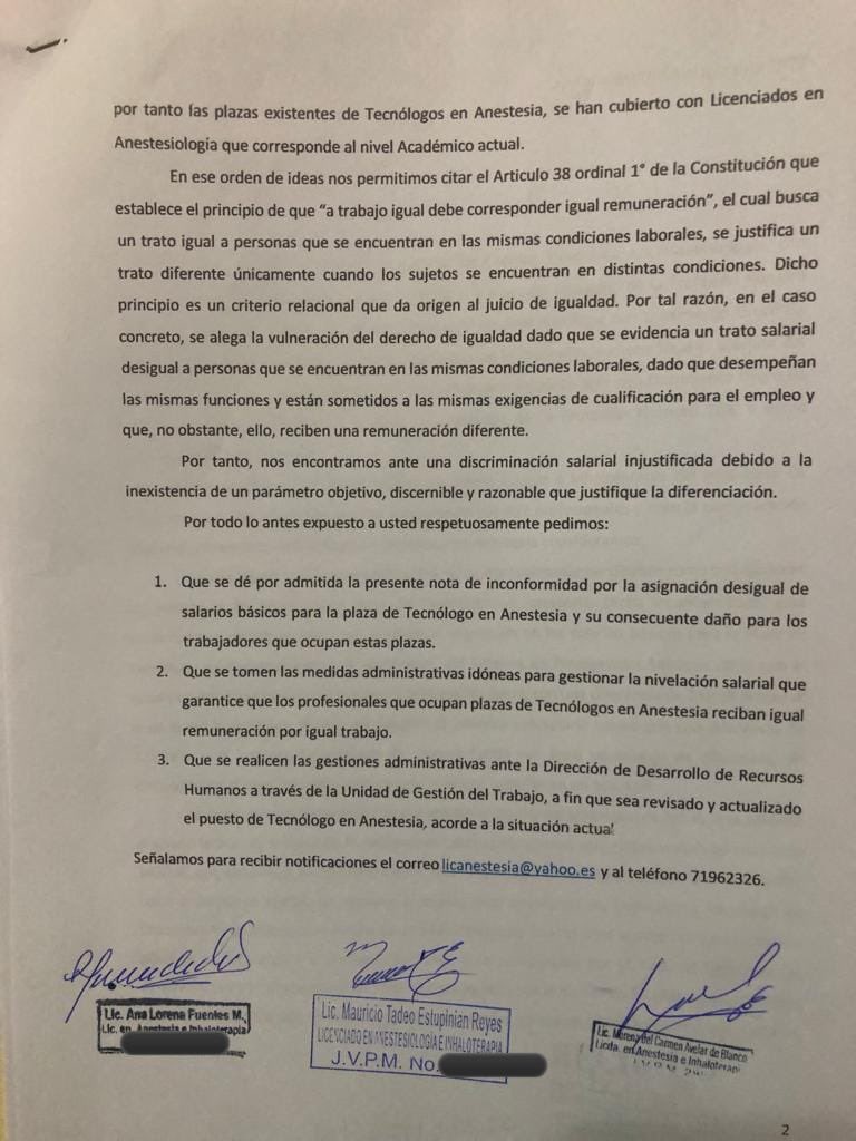 ALAISAES's tweet photo. En el Marco del día Nacional del Anestesista exigimos una respuesta a nuestras peticiones y el derecho a ser escuchados y tomados en cuenta por las autoridades. @FranAlabi @nayibbukele https://t.co/6SMgyC7OMv