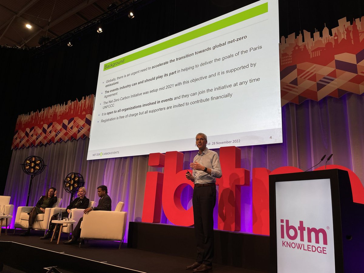 Time for a session on <a href="/NZCarbonEvents/">Net Zero Carbon Events</a> roadmap with <a href="/kaihattendorf/">kaihattendorf</a> in the chair. The #eventsindustry must play it’s part | #eventprofs | #COP27