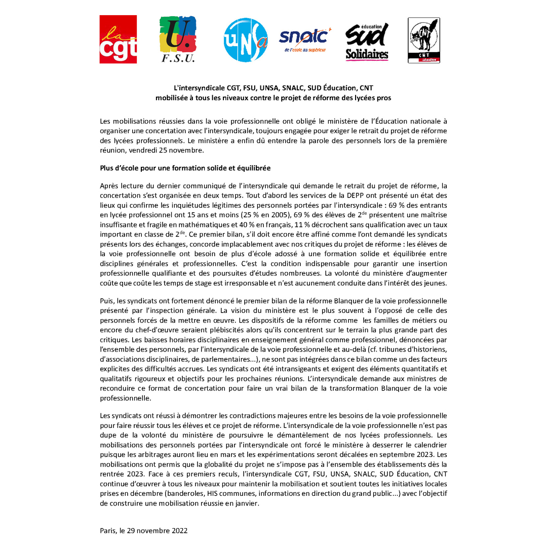SNUEPFSU's tweet photo. 📌L'intersyndicale CGT, FSU, UNSA, SNALC, SUD Éducation, CNT mobilisée à tous les niveaux contre le projet de réforme des lycées pros
https://t.co/VMvPMxe9LH
#SauvonsLeLyceePro #FSUvoiepro #FSU #AvecLaFsuPourGagner #snuepfsu #JeVoteFSU #balancetareforme #Macron #réforme https://t.co/UtoCR8DZdA