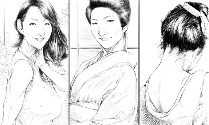 pixivリクエスト/熟女優グラビア風模写 #上品な熟女 #婦人雑誌の写真 https://t.co/APHex2IBXw 