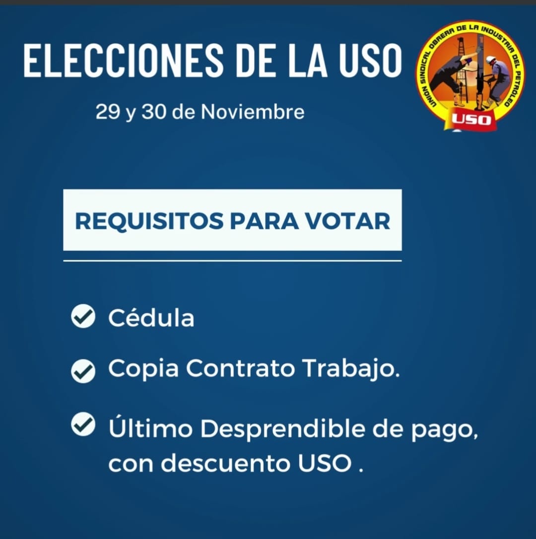 ASantanaUSO's tweet photo. ¡Buen día compañeros!

Contamos con su apoyo
Les invitamos a votar así:

🔴 Plancha 29 – Alberto Santana a la Junta Directiva Nacional
🔴 Plancha 102 – Yeison Betancourt a la Subdirectiva USO Tauramena
🔴 Plancha 203- Juan Beltrán a la Asamblea Nacional de Delegados https://t.co/W2wbyFuSsT