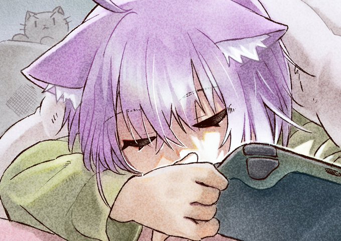 「猫娘 紫髪」のTwitter画像/イラスト(新着)｜21ページ目