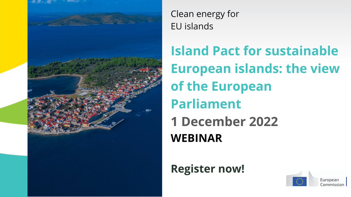 📢 WEBINAR: Island Pact for sustainable European islands: the view of the European Parliament 🏝️

Islands face some of the most dramatic consequences of climate change. Would an Island Pact be helpful for them?

Register ➡️ lnkd.in/egv_i4wH

#CE4EUislands #cleanenergy