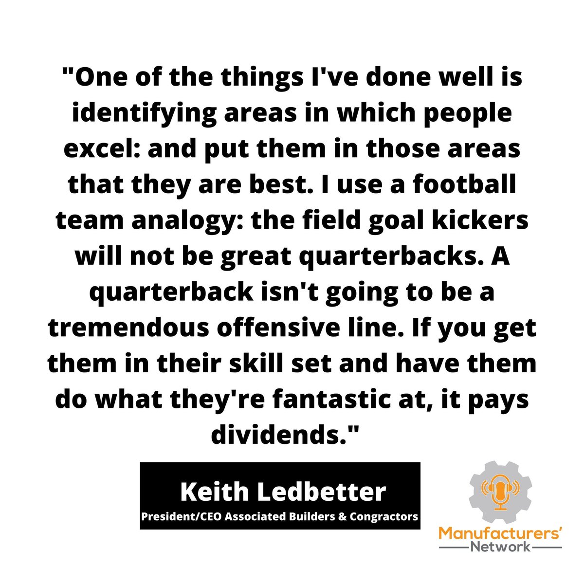 Listen in as @Keith Ledbetter and I talk about attracting the right #talent to join your organization on this episode of the #ManufacturersNetwork #podcast: player.captivate.fm/episode/88638b…