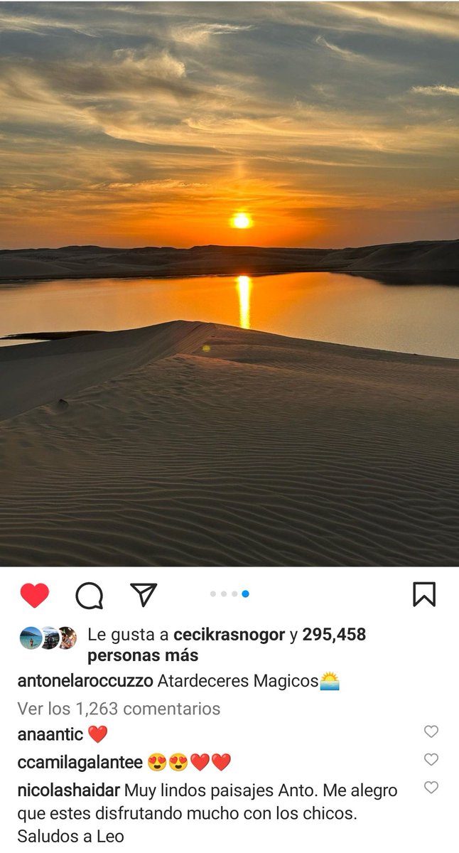 Mi nuevo hobbie favorito es comentarle las fotos a Anto como si fuéramos conocidos de toda la vida.