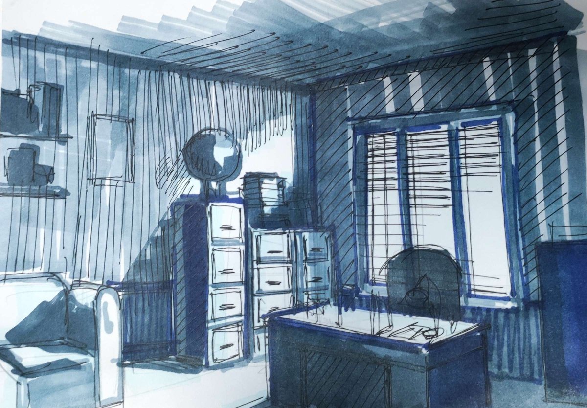 HelloHelpUsGame's tweet image. Sketch of one of the locations