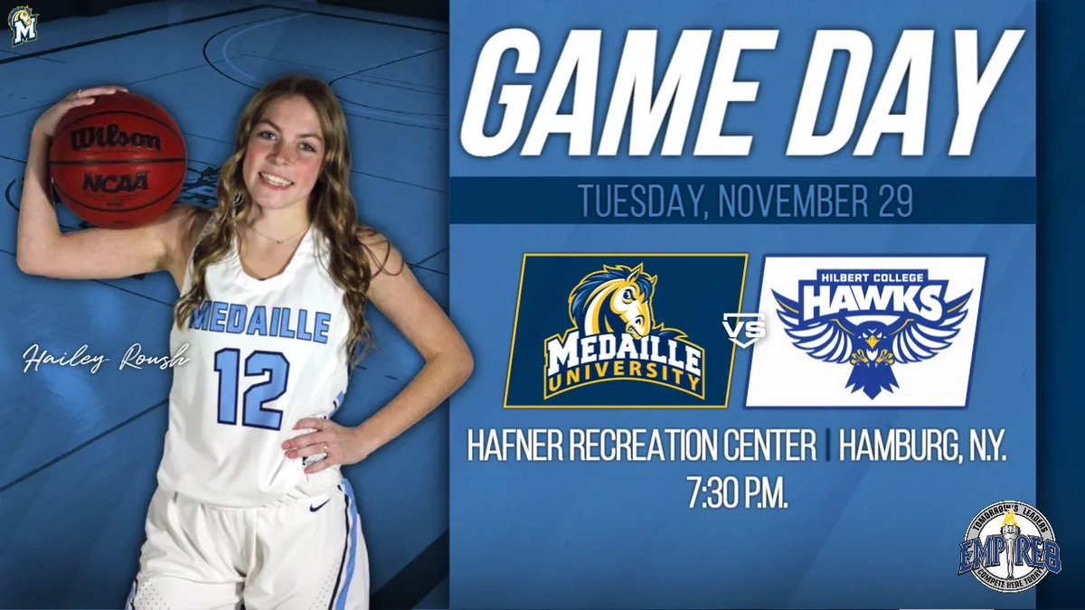 It's a great day to be a Maverick! 🐴 ☀️ <a href="/MedailleWBB/">Medaille University Women's Basketball</a> takes on the Hilbert College Hawks on the road! Tip-off is set for a 7:30 p.m. start! 🏀 

📺 : buff.ly/3OG2qBZ 
📈 : buff.ly/3OFSqZn 

#GoMavs | #HorsePower