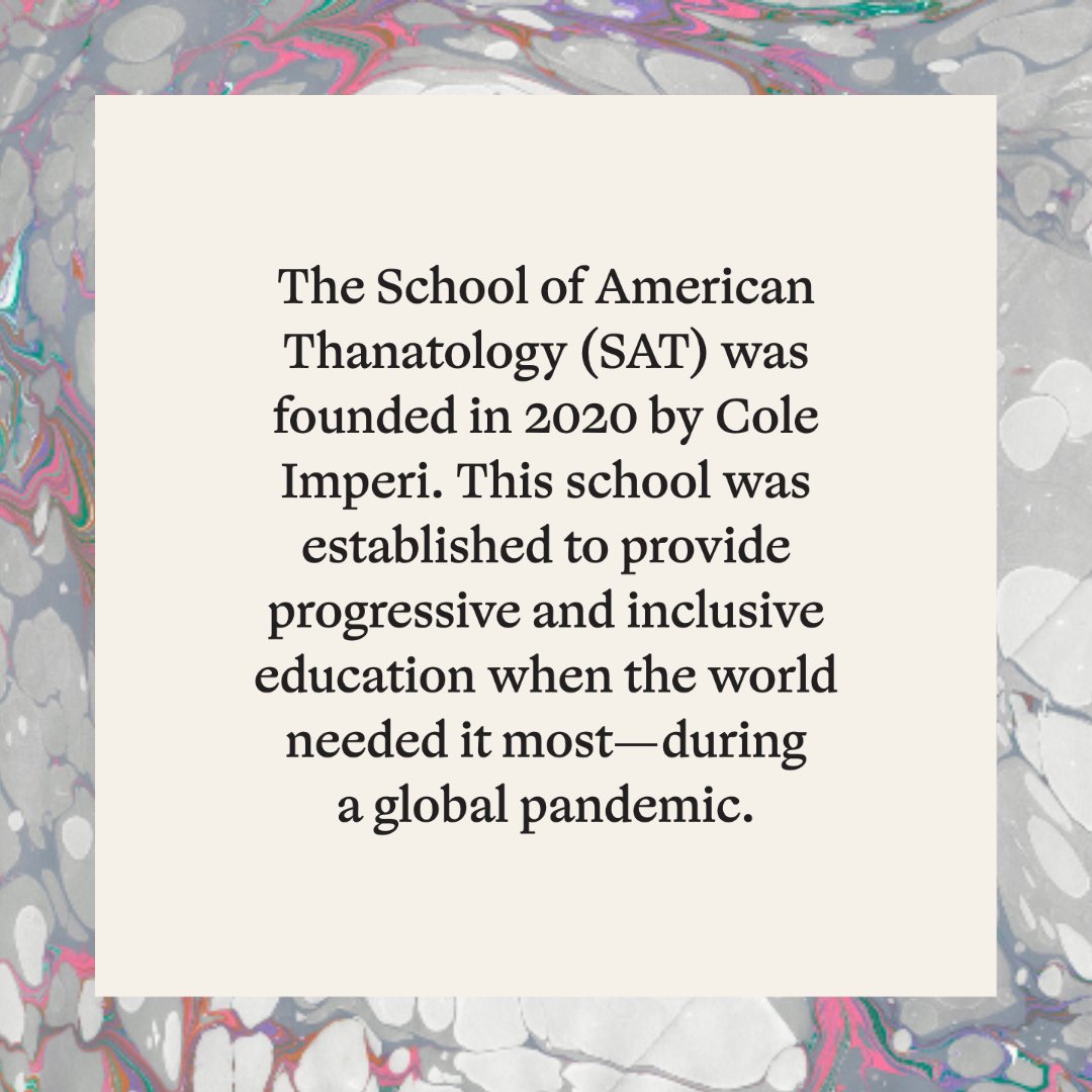coleimperi's tweet photo. Our Mission & Values for The School of American Thanatology.
#thanatology #tanatología #schoolofamericanthanatology #deathwork https://t.co/19eWOm6sZP