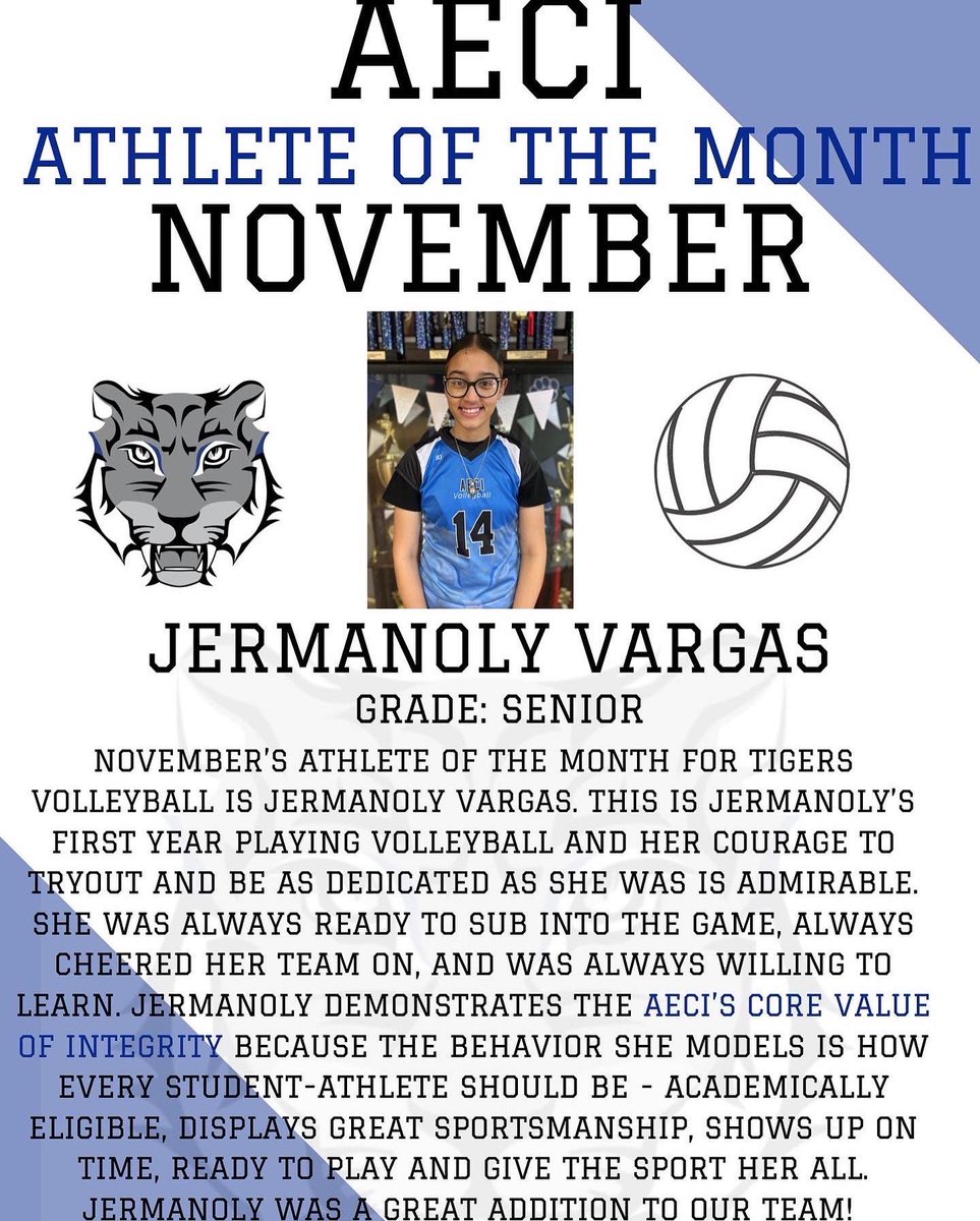 🏀⚽️🏈 🐯Athlete of the month - November 🏀⚽️🏈🐯 Please congratulate the following students  for earning athlete of the month for November! #corevalues #perseverance #achievement #integrity #respect