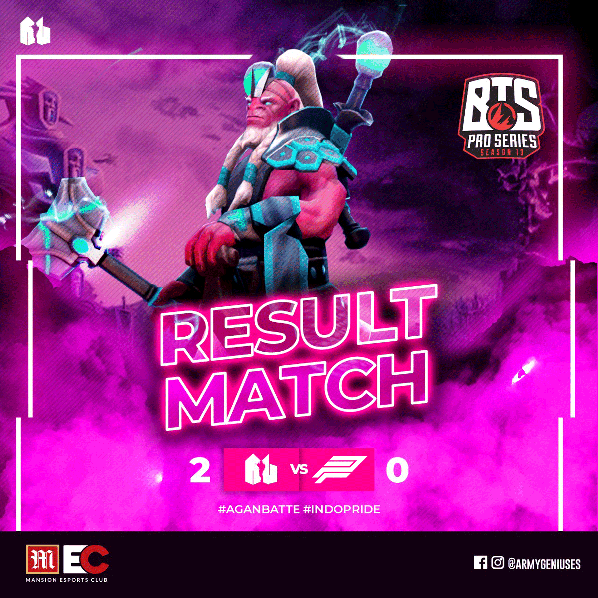MansionAG's tweet photo. We won the match with #FORGABBI.
More victories are still required to become the big one.๐ฅ
Proudly our sponsor...
@mansion_esports
#MansionEsportsClub #armygeniuses #aganbatte https://t.co/TiTyYp9mJ4