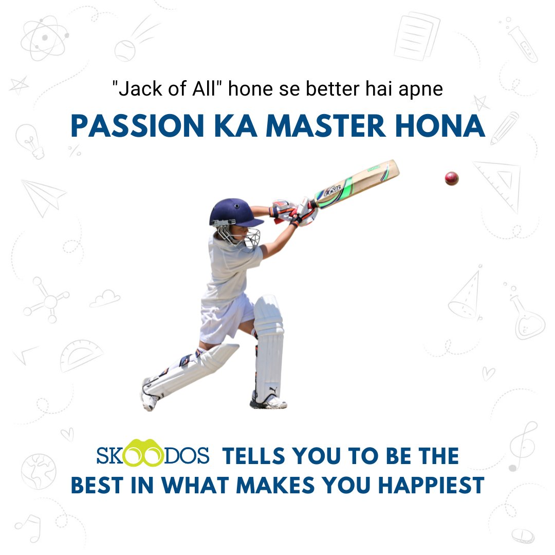Skoodos4parents's tweet photo. We at #Skoodos tell you that the most important thing to learn is what you really feel like #learning. Finding where your #passion lies is what drives you towards #success.
#talent #sports #cricket #sportsschool #passion #SchoolSearchEngine #kids #school #findschoolsonline https://t.co/UvCQXht9YU