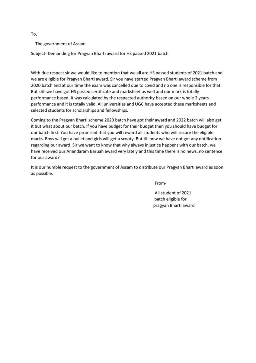 Foridul37966102's tweet photo. Justice for 2021 HS batch students 
We want scooty
We have the rights too
@himantabiswa 
@EduMinOfIndia 
@PMOIndia 
@AmitShah
@Pijush_hazarika 
@ranojpeguassam
@ ranjeetkumardas
@ atulbora
@cmpatowary
@Parimalsuklabadya
@keshab_mahanta
@urkhaogwrabrah3 https://t.co/q5lkhlRveL