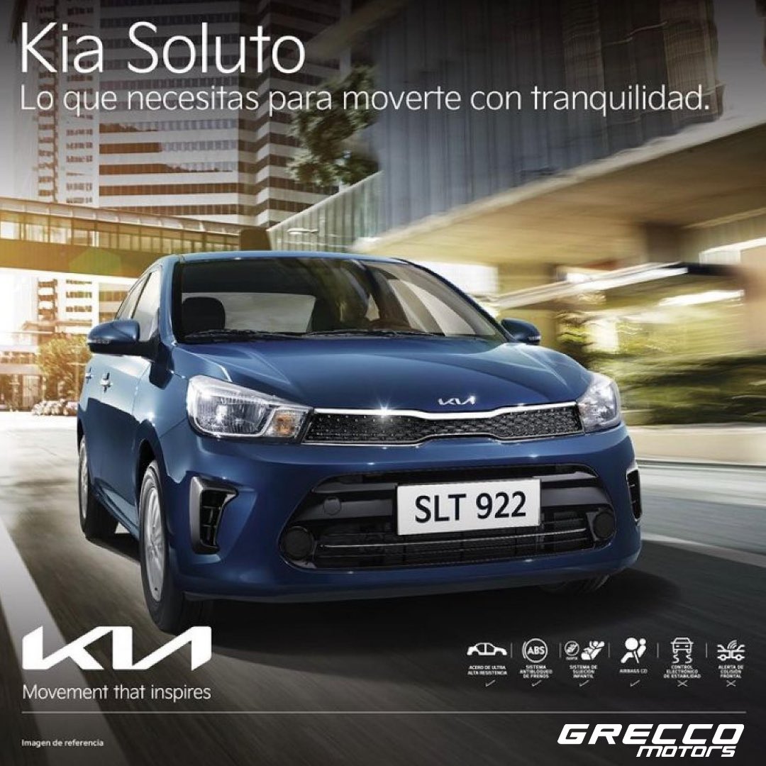 Compra el nuevo KIA SOLUTO y te incluimos el mantenimiento hasta los 20.000 Kilómetros, aplican condiciones y restricciones.