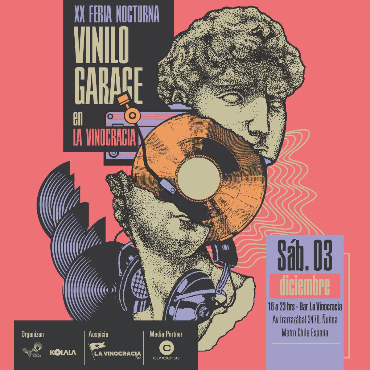 Cómo no compartir el bello afiche que se mandó el capo de Rodolfo Jofré, uno de los más talentosos y destacados ilustradores chilenos del momento 🫶🏻#feriavinilogarage 03/12💿🍷